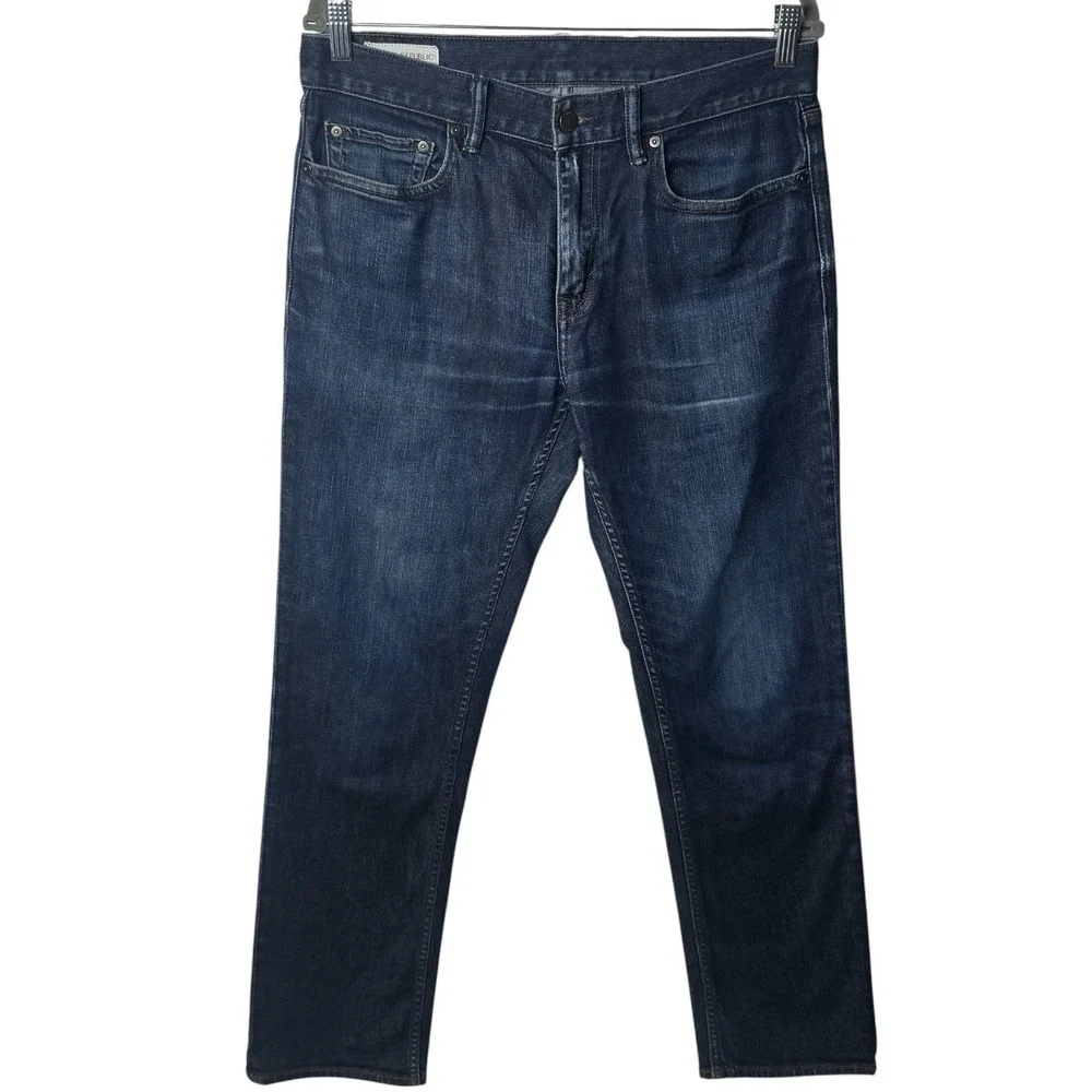Banana Republic Slim Dark Blue Jeans Capsule‎ Comfort Preppy Chic Minimalist 33